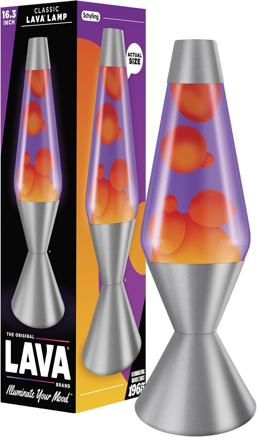 The Original Lava Lamp Large 52oz 163 Vivid Twilight Classic Liquid Motion Lamp Orange Lava and Purple Liquid Item 5119 Amazon Exclusive