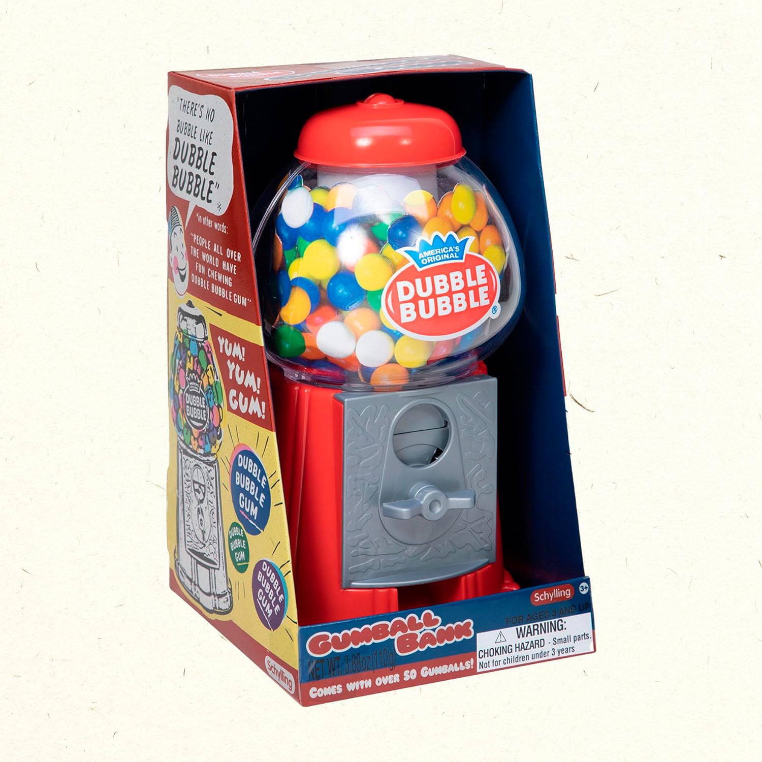 Brand Classic Retro Gumball Coin Bank 85 Tall Includes 45 Dubble Bubble Gumballs Ages 3