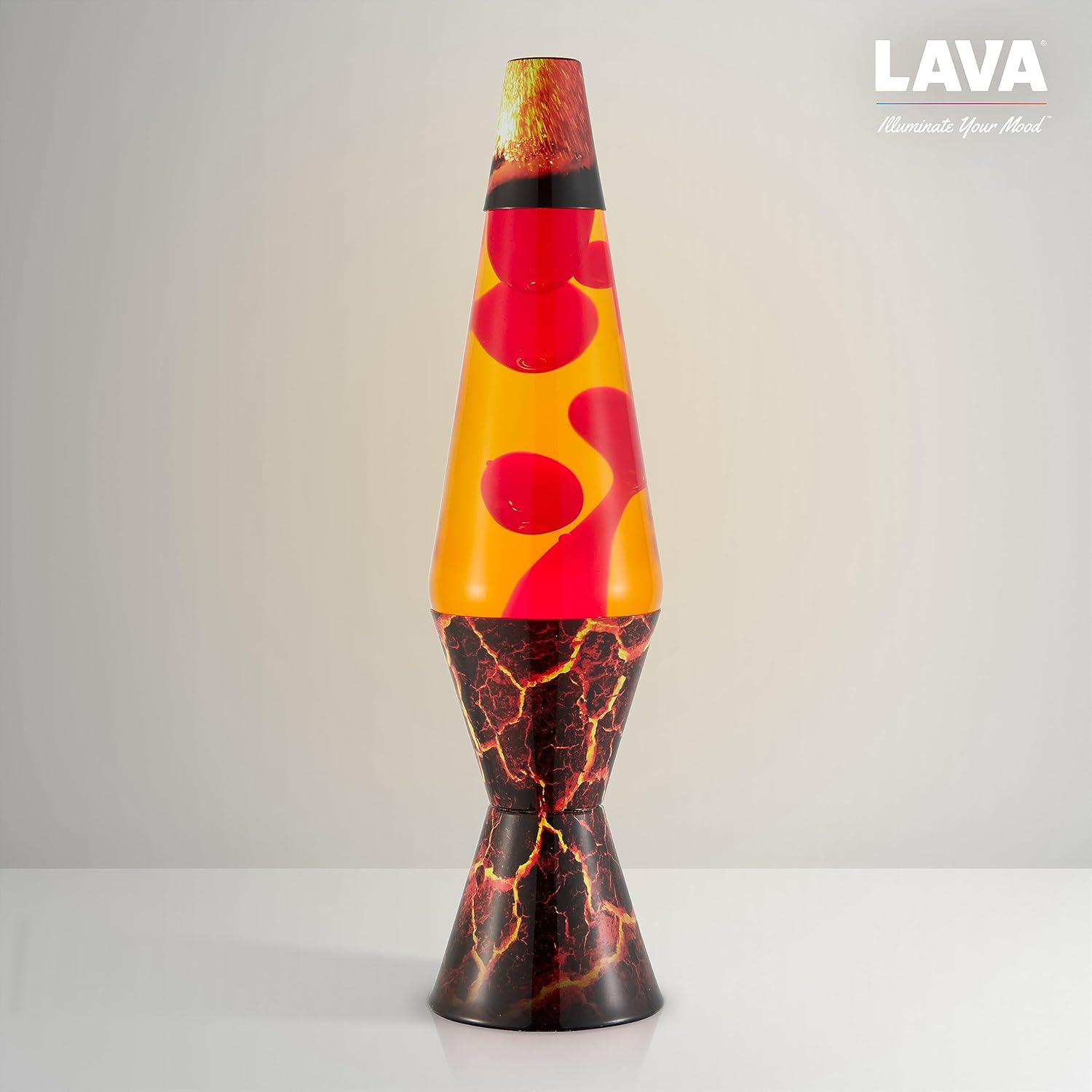 The Original Lava Lamp 145 Volcanic Crags Classic Liquid Motion Lamp Red Wax and Orange Liquid 2078 Amazon Exclusive