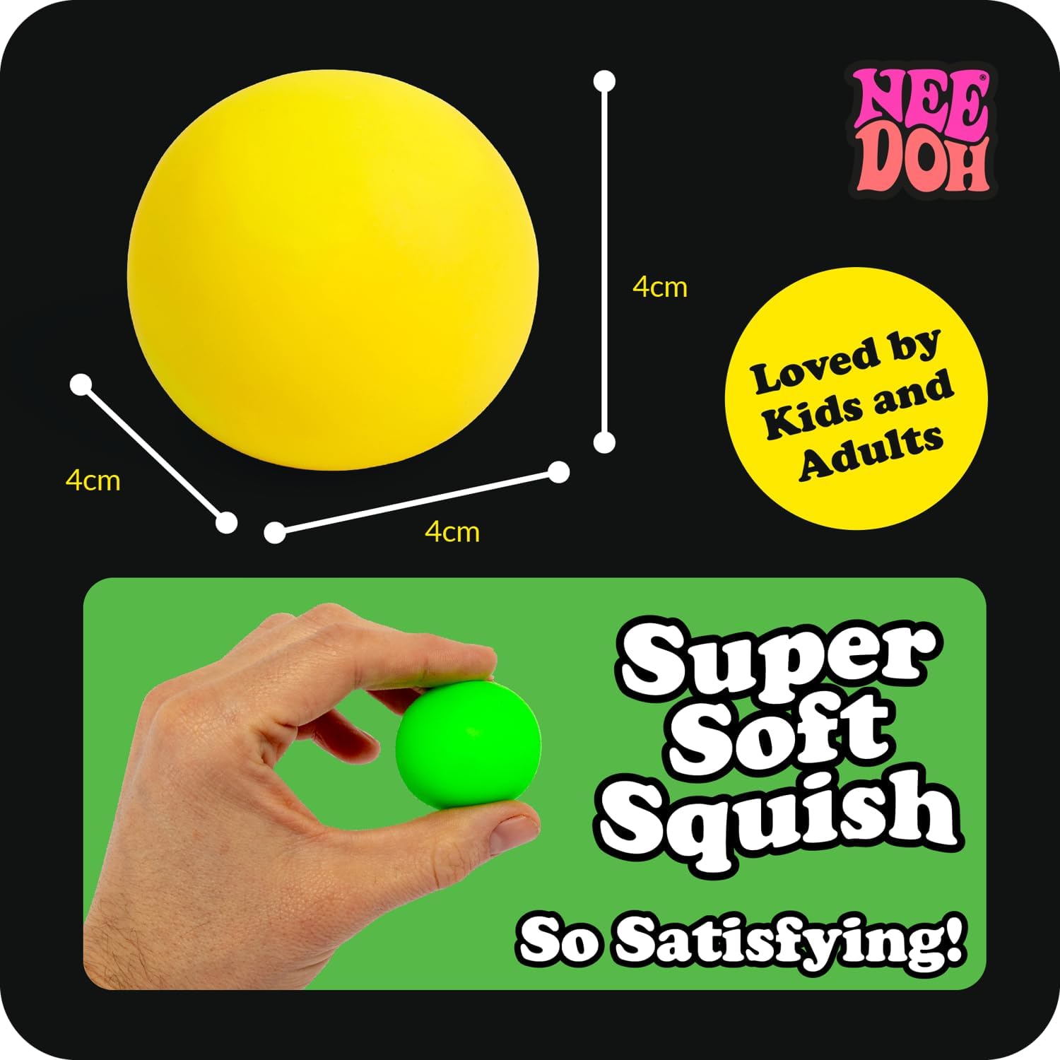 NeeDoh Rainboh Teenie Sensory Squeeze Toy Contains 6 Mini Groovy Globs 15 Wide Multicolored