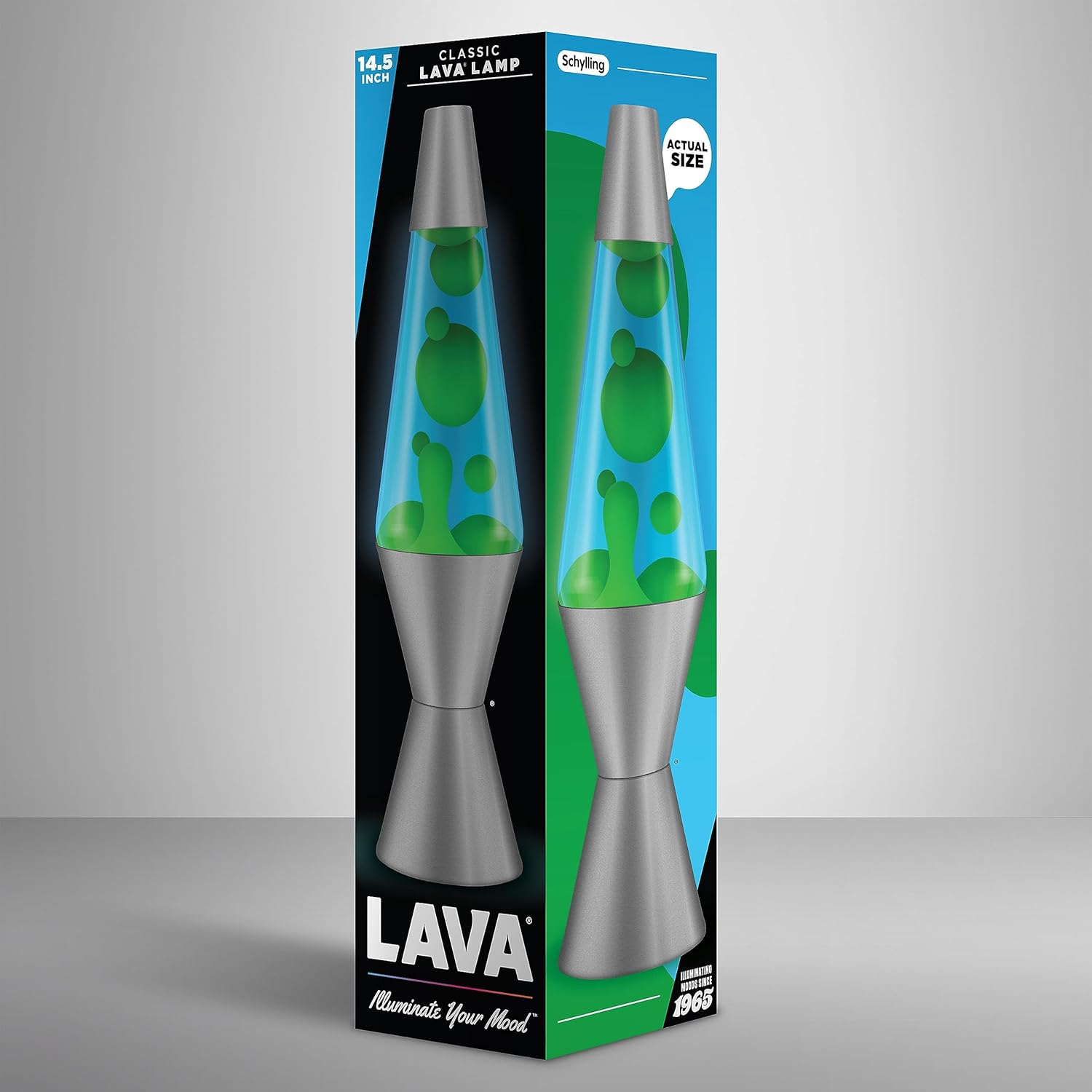 Lava Lamp 145 Deep Ocean The Original Motion Light Yellow Green Wax and Blue Liquid Item 2634 Amazon Exclusive
