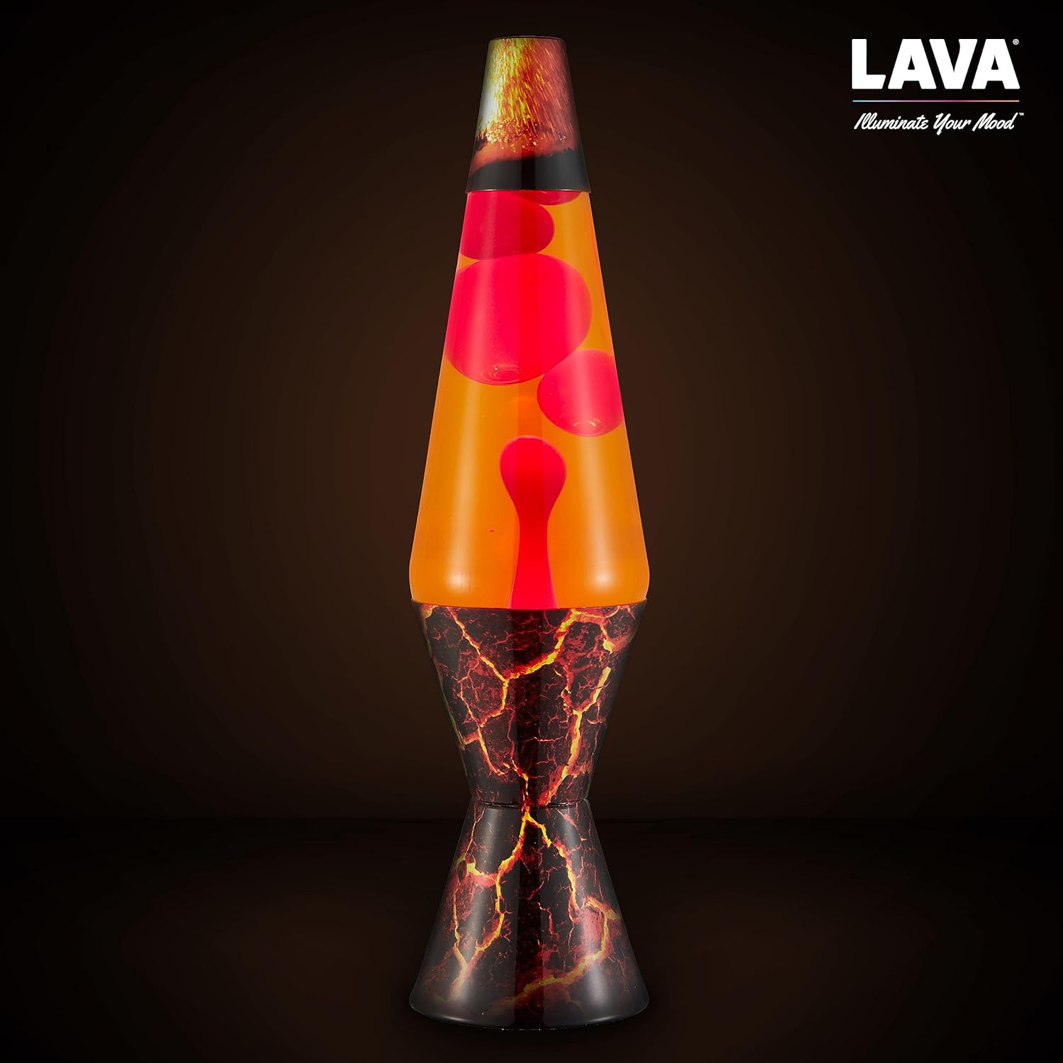 The Original Lava Lamp 145 Volcanic Crags Classic Liquid Motion Lamp Red Wax and Orange Liquid 2078 Amazon Exclusive