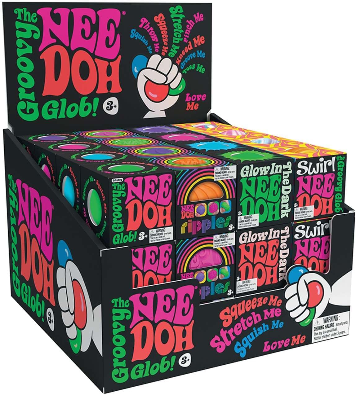 NeeDoh Teenie Single Sensory Squeeze Toy Mini Groovy Glob 125 Wide Color May Vary Pack of 1