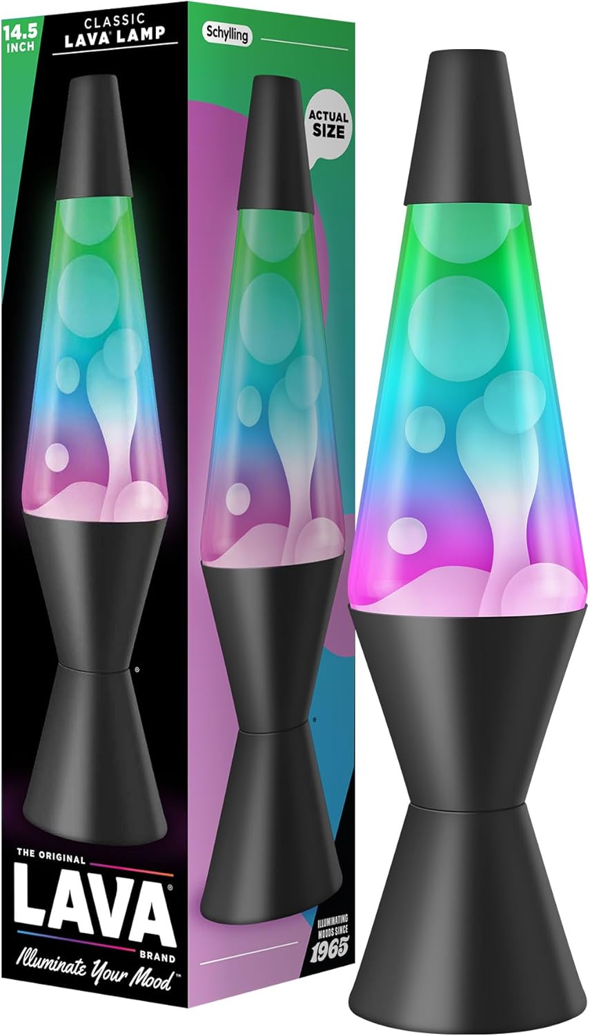 The Original Lava Lamp 145 Gunmetal Grey Classic Liquid Motion Lamp Tri Colored Green Blue Purple Item 2098 Amazon Exclusive