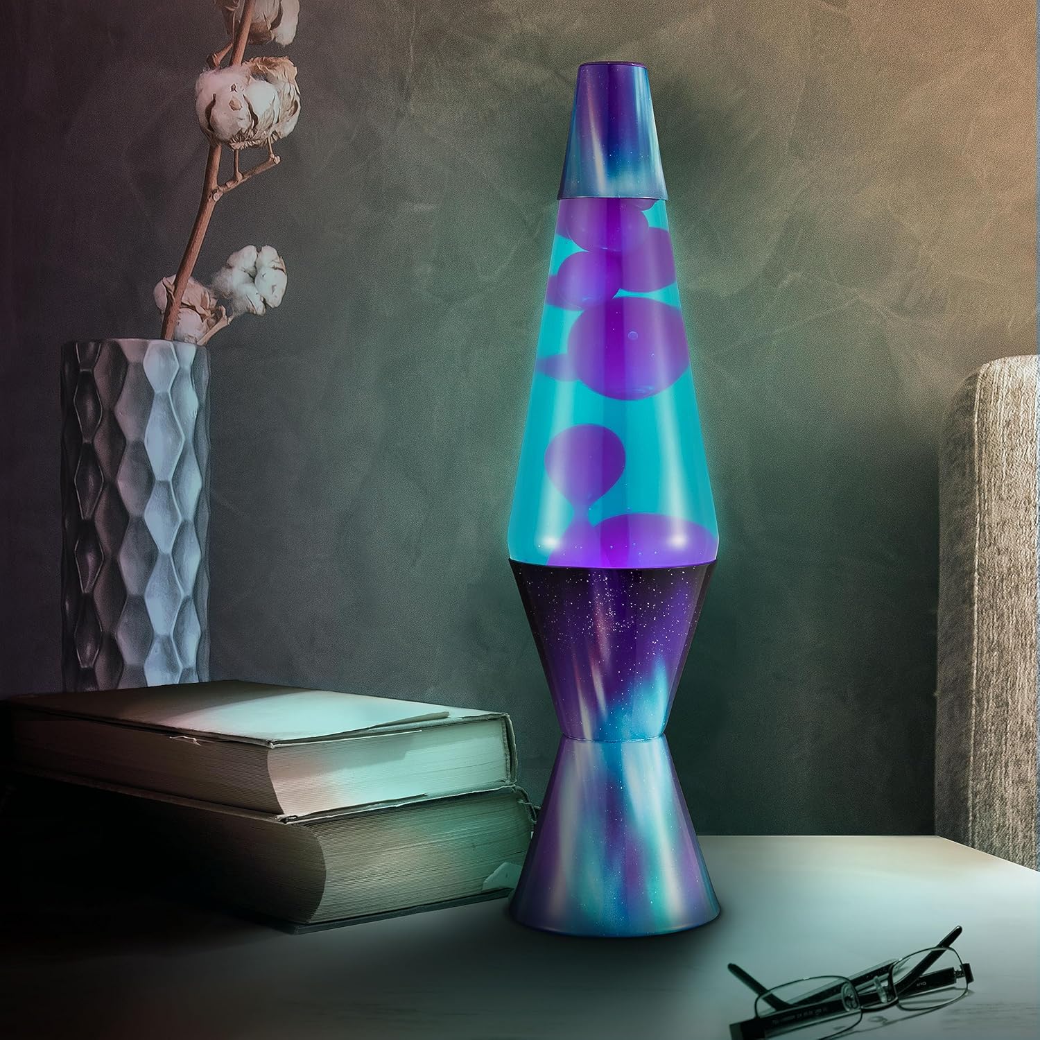 The Original Lava Lamp 145 Aurora Borealis Classic Liquid Motion Lamp Purple Wax and Blue Liquid Item 2047 Amazon Exclusive