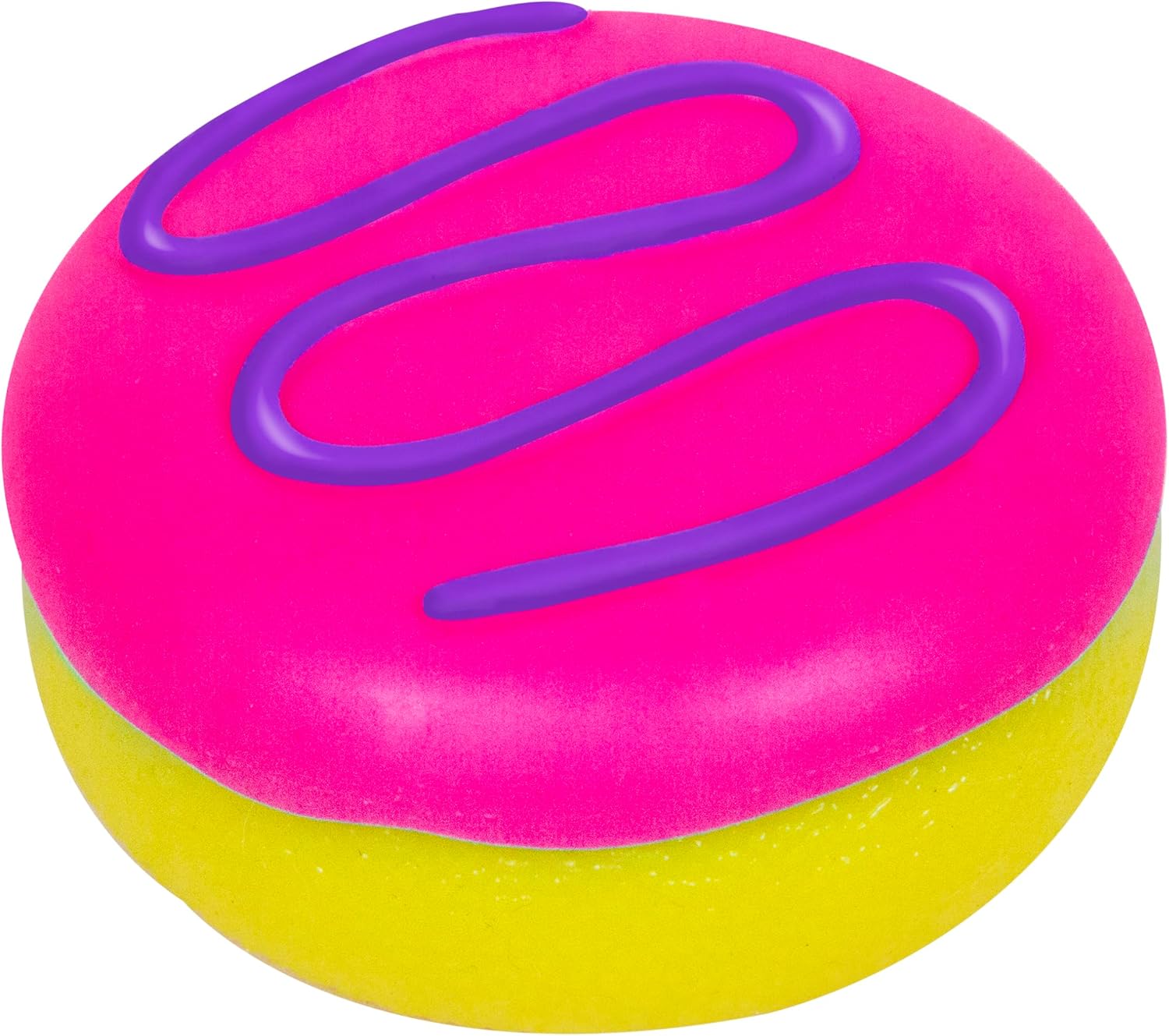 NeeDoh Jelly Donut Sensory Squeeze Toy Jelly Like Filling 3 Wide Color May Vary Pack of 1