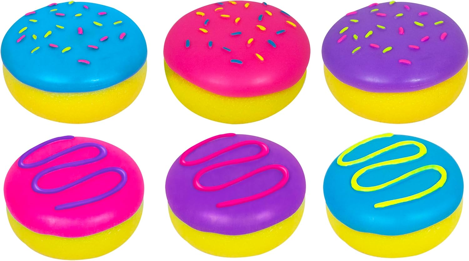 NeeDoh Jelly Donut Sensory Squeeze Toy Jelly Like Filling 3 Wide Color May Vary Pack of 1