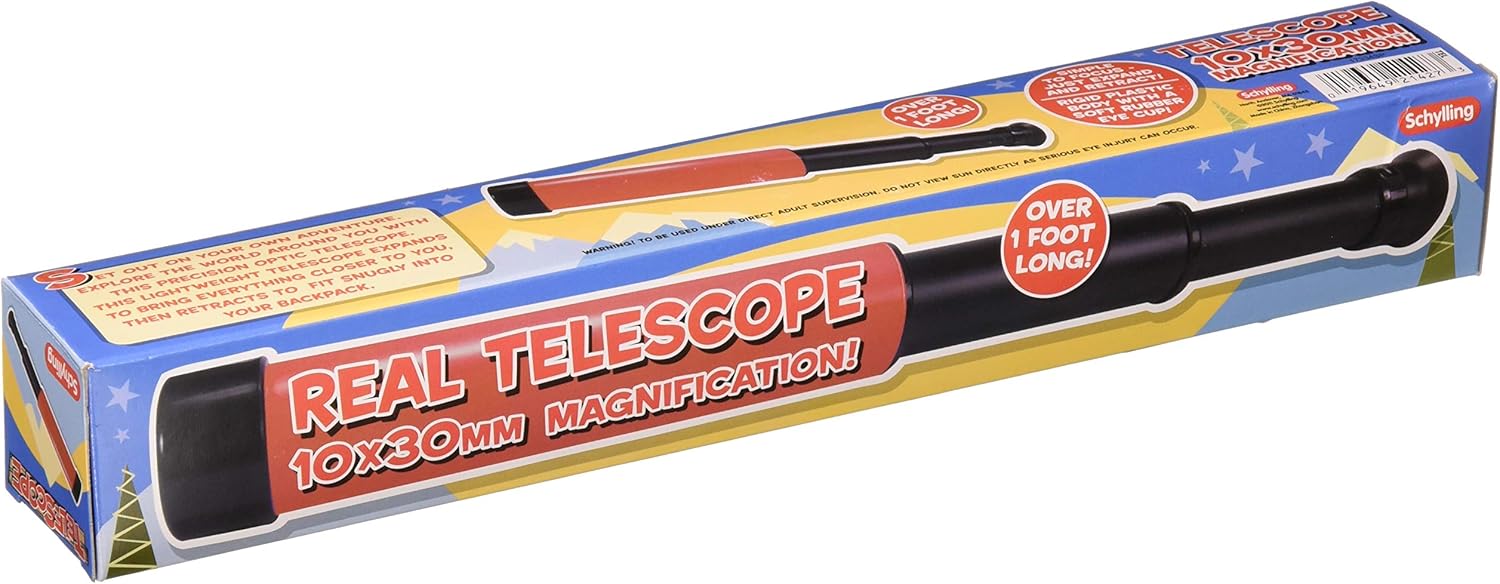 Spy Glass Telescope Classic Telescope for Kids Durable Observation Scope with Rubber Eye Cup for Imaginative Play Ages 6 and Up One Piece