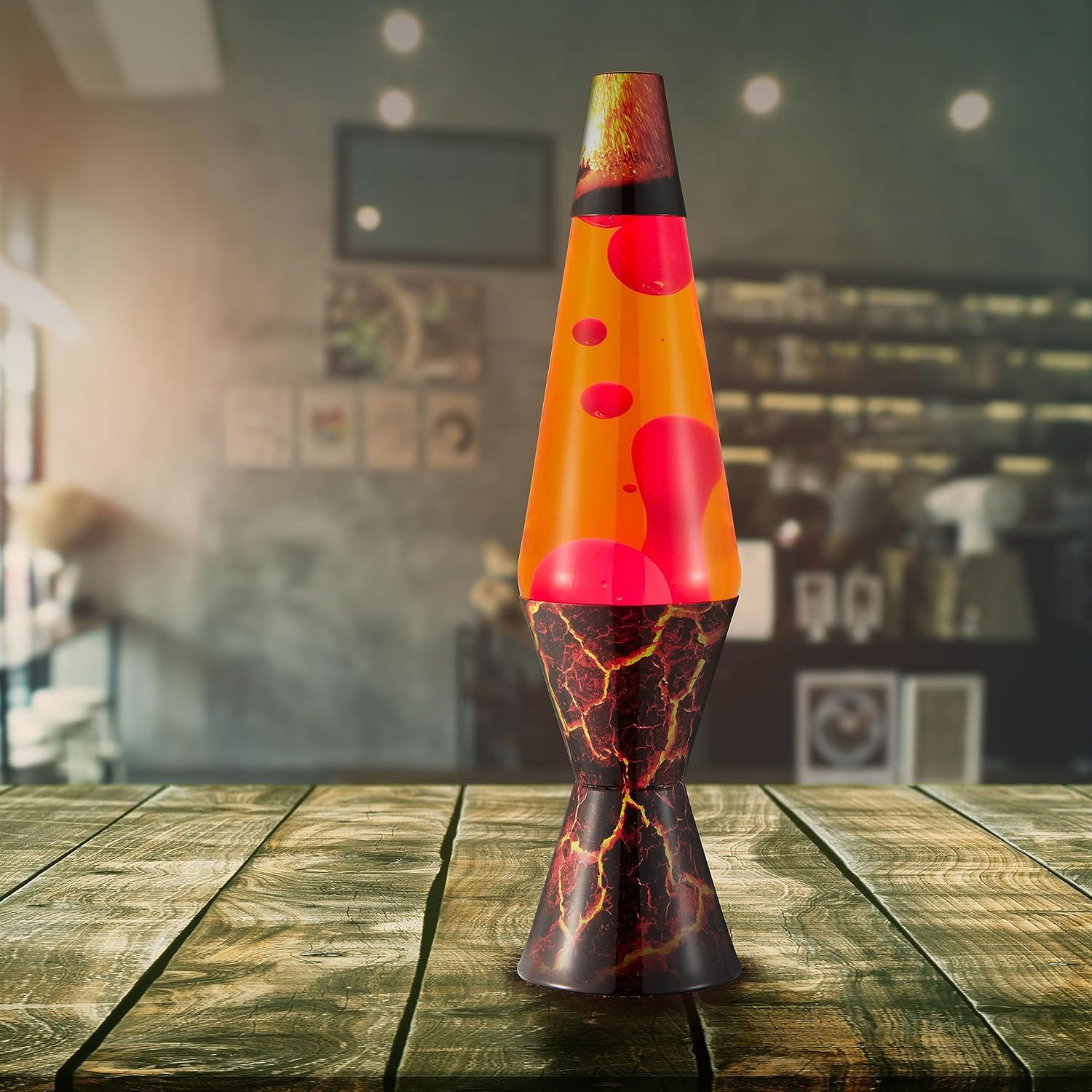 The Original Lava Lamp 145 Volcanic Crags Classic Liquid Motion Lamp Red Wax and Orange Liquid 2078 Amazon Exclusive