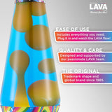 Lava The Original Lamp 145 Splattered Distortion Classic Liquid Motion Lamp Orange Wax and Blue Liquid Item 2427 Amazon Exclusive