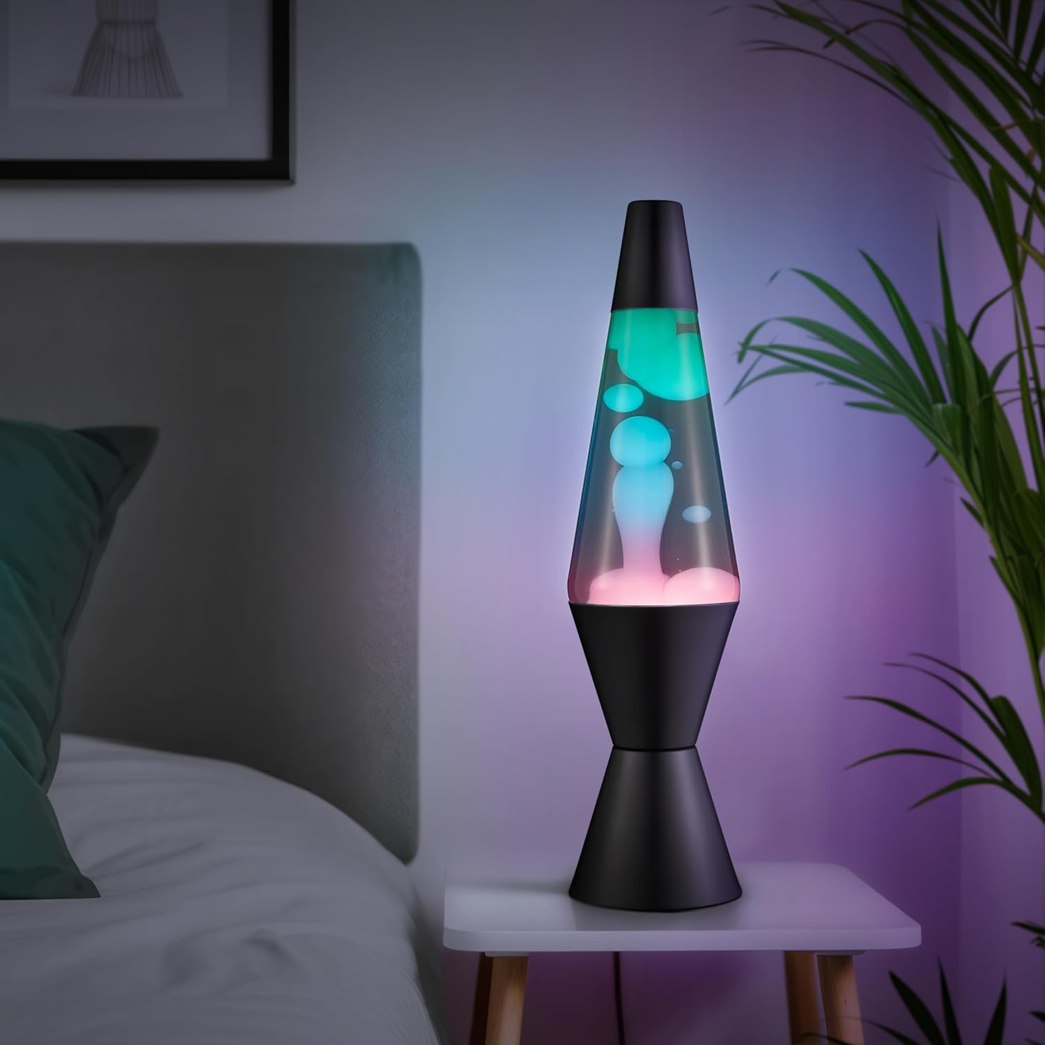 The Original Lava Lamp 145 Gunmetal Grey Classic Liquid Motion Lamp Tri Colored Green Blue Purple Item 2098 Amazon Exclusive