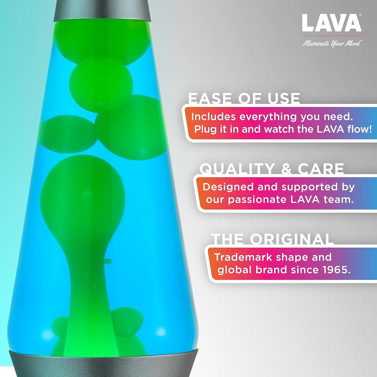 Lava Lamp 145 Deep Ocean The Original Motion Light Yellow Green Wax and Blue Liquid Item 2634 Amazon Exclusive