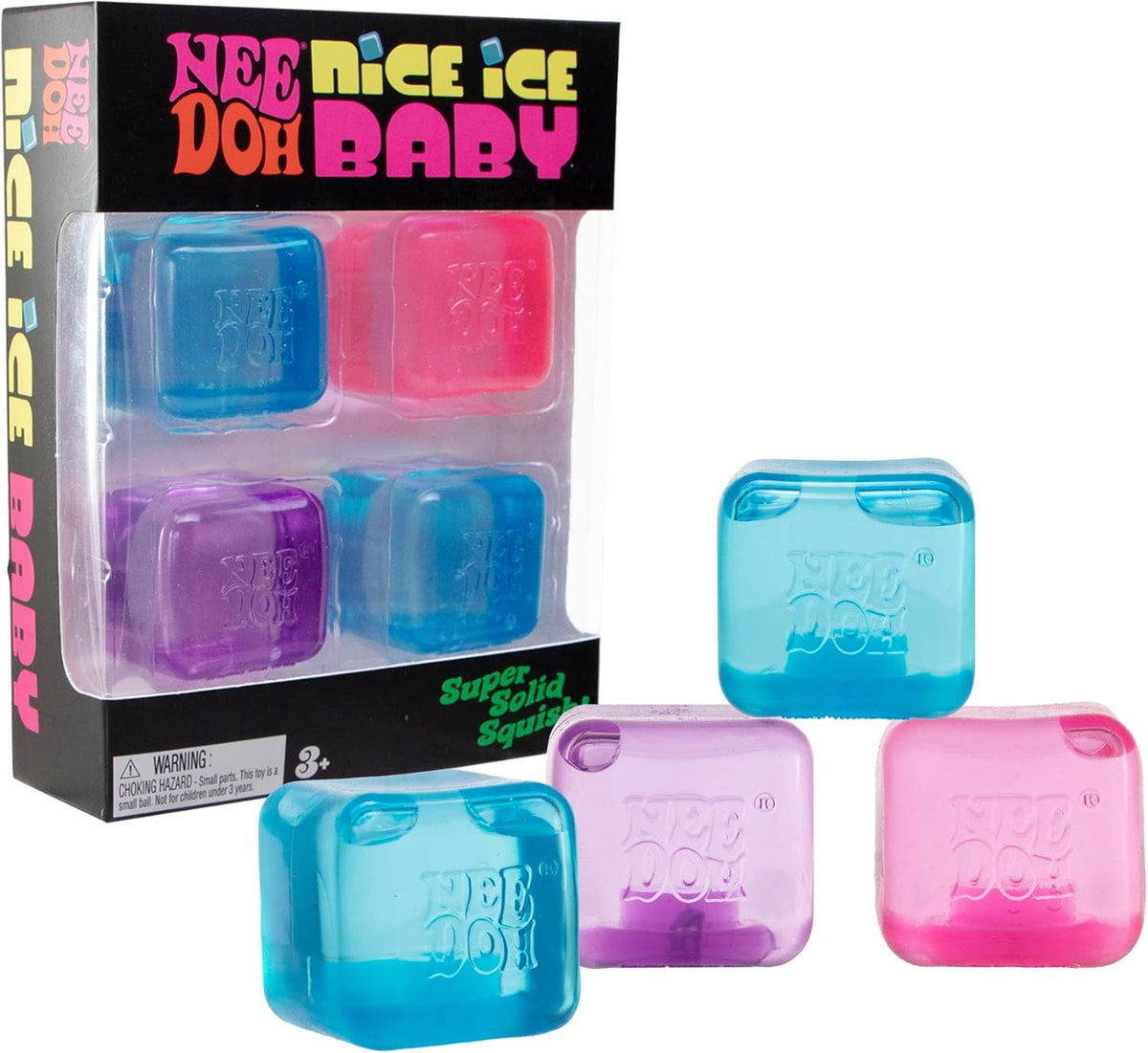 NeeDoh Nice Ice Baby 4 Pack Sensory Squeeze Toy 15 Cube Colors May Vary
